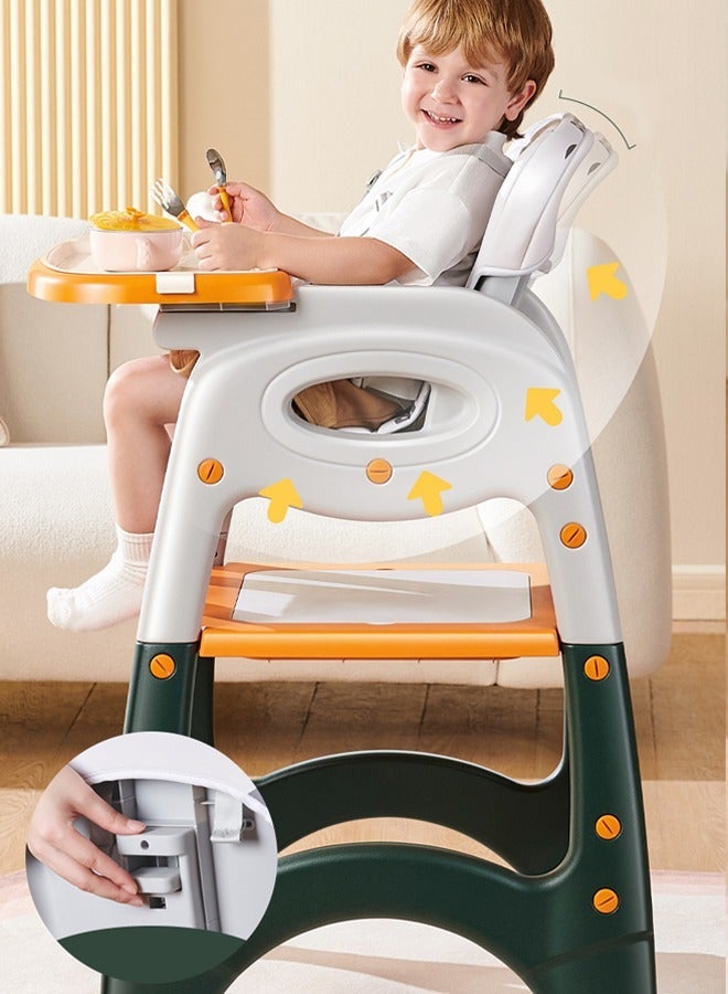 كيديليو كرسي طعام أطفال 6 في 1، كرسي عالٍ، كرسي دراسة، مقعد أطفال، طاولة طعام وكراسي، طاولة لبناء المكعبات، سيارة يوي-يو، مكتب، قابل للطي لسهولة التخزين. - Image 5